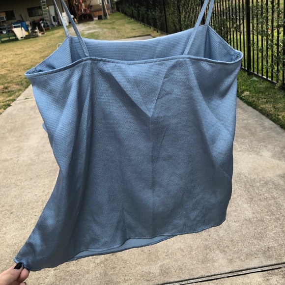 Blue silk top - Picture 2 of 5